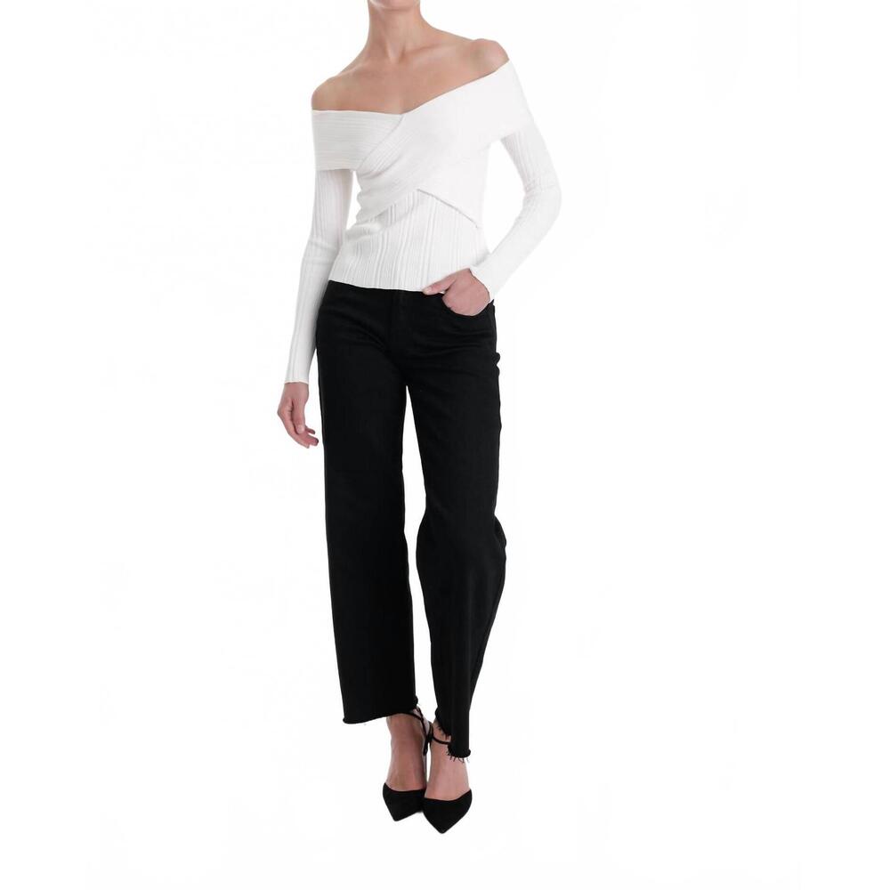 NEW KARINA GRIMALDI blair knit top in ivory
